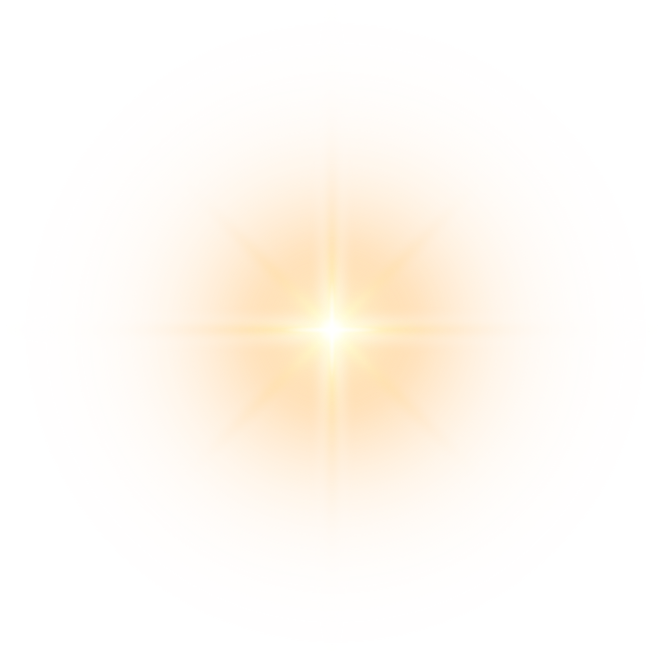 Burst light, shining star on transparent background